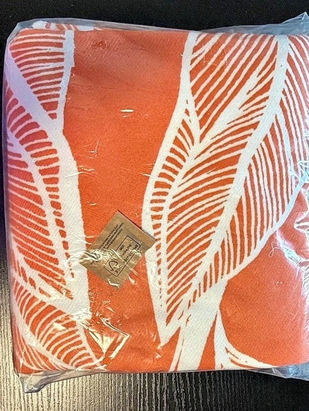FabriFitFun Roundie Towel Orange & White NWT